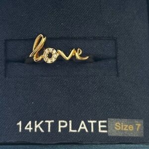 New 14k gold plated “Love” ring